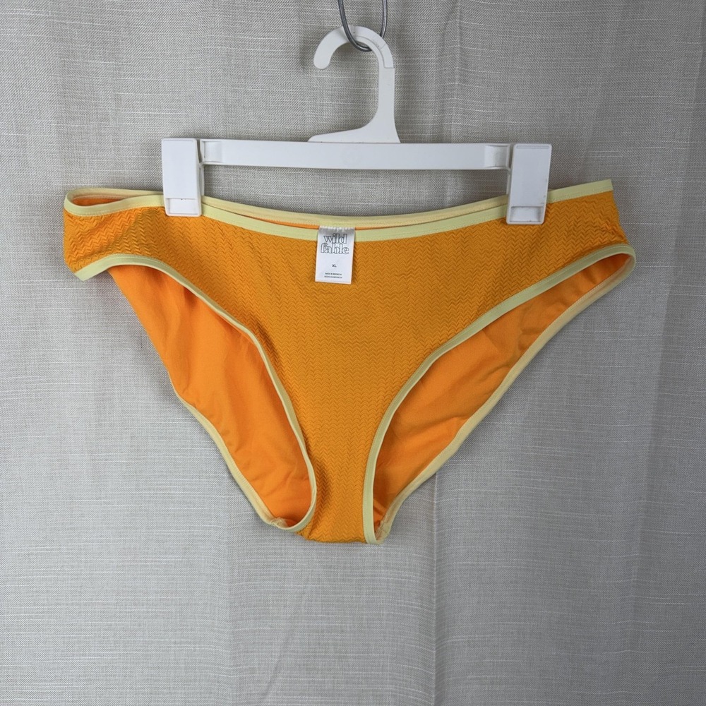 Wild Fable Bikini Bottom Womens XL Orange Low Rise Textured Swim Lined New